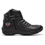 Bota Motociclista Atron Shoes Cano Curto Preta Em Couro 271