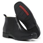 Botina Costurada a Mão Masculina Preta 0204