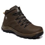 Bota Adventure Em Couro Fóssil Com Alto Relevo Café 2306