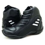 Bota Para Andar De Moto Em Couro Legítimo Preta 279