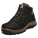 Bota Adventure Com Alto Relevo Em Couro Fóssil Preta 2306