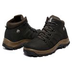 Bota Adventure Com Alto Relevo Em Couro Fóssil Preta 2306