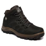 Bota Adventure Com Alto Relevo Em Couro Fóssil Preta 2306