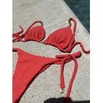 Top Biquíni Cortininha Coral