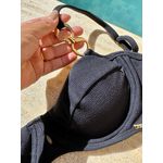Biquíni Avulso Meia Taça Cannes Preto com Metais Orgânicos