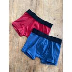 Kit Cueca Boxer Infantil Azul Marinho e Marsala