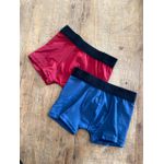 Kit Cueca Boxer Infantil Azul Marinho e Marsala