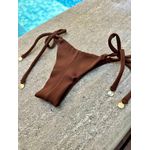 Calcinha De Biquíni Jade De Amarrar Marrom Cacau