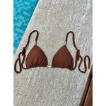 Top de Biquíni Avulso Cortininha Marrom Cacau