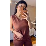 Conjunto Lívia Marrom Risca de Giz