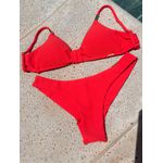 Top Biquíni Flora Coral