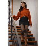 Bota Feminina Slouch Camurça Cano Médio Salto Bloco