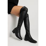 Bota Feminina Cano Longo Salto Confortável Bico fino