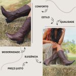 Bota Feminina Texana Cano Alto Country Rodeio 