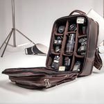 Mochila Fotográfica Câmera Profissional Em Couro Legítimo