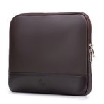 Case Compacta Com Bolso Para Notebook em Couro Legítimo