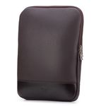 Case Compacta Vertical Com Bolso Para Notebook em Couro Legítimo 