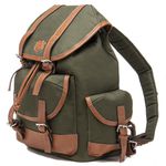 Mochila Masculina em Lona e Couro Legítimo 