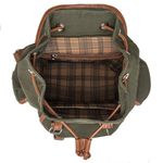 Mochila Masculina em Lona e Couro Legítimo 
