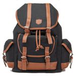 Mochila Masculina em Lona e Couro Legítimo 