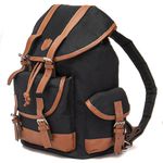 Mochila Masculina em Lona e Couro Legítimo 