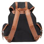 Mochila Masculina em Lona e Couro Legítimo 