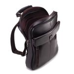 Mochila Compacta em Couro Com Suporte Para Notebook