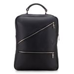 Mochila Compacta em Couro Com Suporte Para Notebook 