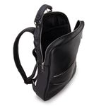Mochila Compacta em Couro Com Suporte Para Notebook 
