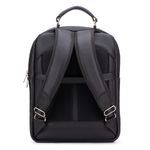 Mochila Compacta em Couro Com Suporte Para Notebook