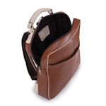 Mochila Compacta em Couro Com Suporte Para Notebook 