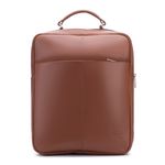 Mochila Compacta em Couro Com Suporte Para Notebook