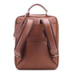 Mochila Compacta em Couro Com Suporte Para Notebook