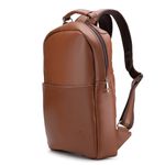 Mochila Compacta em Couro Com Suporte Para Notebook 