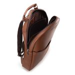 Mochila Compacta em Couro Com Suporte Para Notebook 
