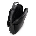 Mochila Compacta em Couro Com Suporte Para Notebook