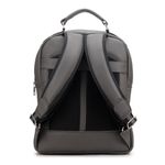 Mochila Compacta em Couro Com Suporte Para Notebook 