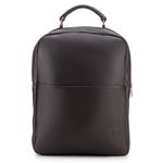 Mochila Compacta em Couro Com Suporte Para Notebook 