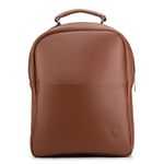 Mochila Compacta em Couro Com Suporte Para Notebook 