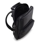 Mochila Compacta em Couro Com Suporte Para Notebook 