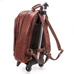 Mochila Executiva Stock com Rodinha Para Notebook em Couro Legítimo 