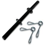 Barra Oca 40cm Preto p/ Halteres c/ Presilhas - JFIT