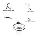 Cesta Basquete 35cm c/ Rede Aro 8mm JFIT