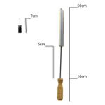 Bomba de Ar de Aluminio com Bico e Cabo de Madeira para Encher Bolas de Futebol Volei e Basquete Manualmente