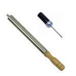 Bomba de Ar de Aluminio com Bico e Cabo de Madeira para Encher Bolas de Futebol Volei e Basquete Manualmente