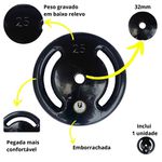 Anilha 25kg Emborrachada Revestida Vazada Peso Musculação Academia JFIT