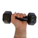 Halter 02kg Emborrachado Sextavado Revestido Peso Braço Biceps Musculação Academia JFIT