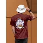 Camiseta Feminina One Piece Bordô – Estampa Exclusiva Luffy Gear 5 Joy Boy