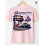 Camiseta Masculina Drift Legends Rosa Bebê – Estampa JDM Automotive Premium