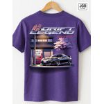 Camiseta Masculina Drift Legends Roxa – Estampa JDM Automotive Streetwear